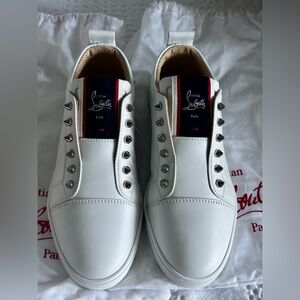 Christian Louboutin F.A.V Fique A Vontade Womens Sneakers White New In Box 40.5